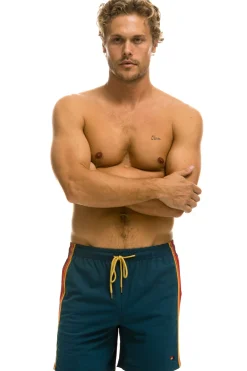 Boardshorts | Shorts | Aviator Nation MEN'S 5 STRIPE FLEX SHORTS 7 INCH - DEEP OCEAN DEEPOCEAN