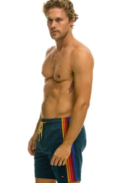 Boardshorts | Shorts | Aviator Nation MEN'S 5 STRIPE FLEX SHORTS 7 INCH - DEEP OCEAN DEEPOCEAN