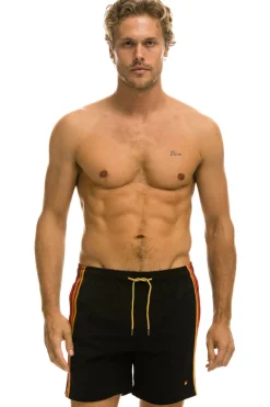 Boardshorts | Shorts | Aviator Nation MEN'S 5 STRIPE FLEX SHORTS - BLACK