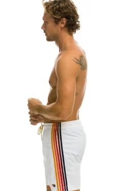 Boardshorts | Shorts | Aviator Nation MEN'S 5 STRIPE FLEX SHORTS 7 INCH - WHITE