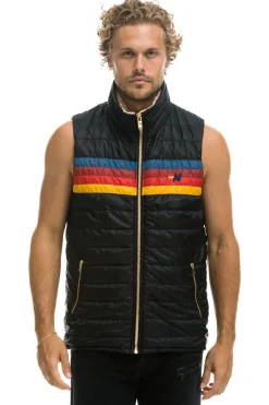 Vests | Aviator Nation MEN'S 4 STRIPE VEST SHERPA - BLACK