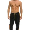Wind Breakers | Aviator Nation MEN'S 4 STRIPE WIND PANT - BLACK