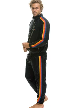 Wind Breakers | Aviator Nation MEN'S 4 STRIPE WIND PANT - BLACK