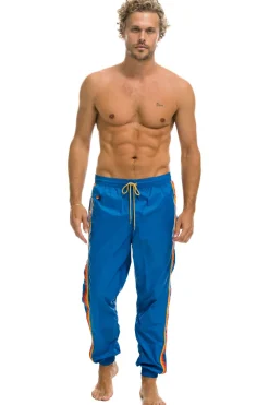 Wind Breakers | Aviator Nation MEN'S 4 STRIPE WIND PANT - SNORKEL BLUE SNORKELBLUE