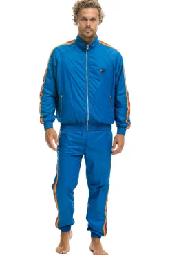 Wind Breakers | Aviator Nation MEN'S 4 STRIPE WIND PANT - SNORKEL BLUE SNORKELBLUE