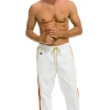 Wind Breakers | Aviator Nation MEN'S 4 STRIPE WIND PANT - WHITE