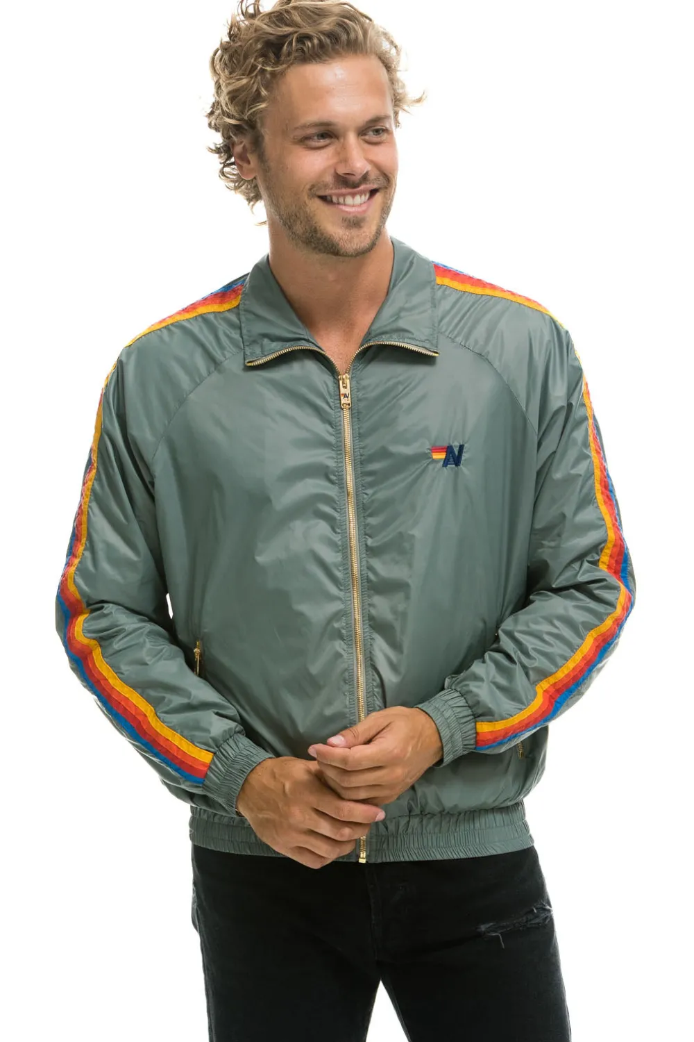Wind Breakers | Aviator Nation MEN'S 4 STRIPE WINDBREAKER - SEDONA