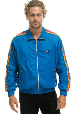 Wind Breakers | Aviator Nation MEN'S 4 STRIPE WINDBREAKER - SNORKEL BLUE SNORKELBLUE
