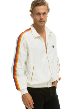 Wind Breakers | Aviator Nation MEN'S 4 STRIPE WINDBREAKER - WHITE