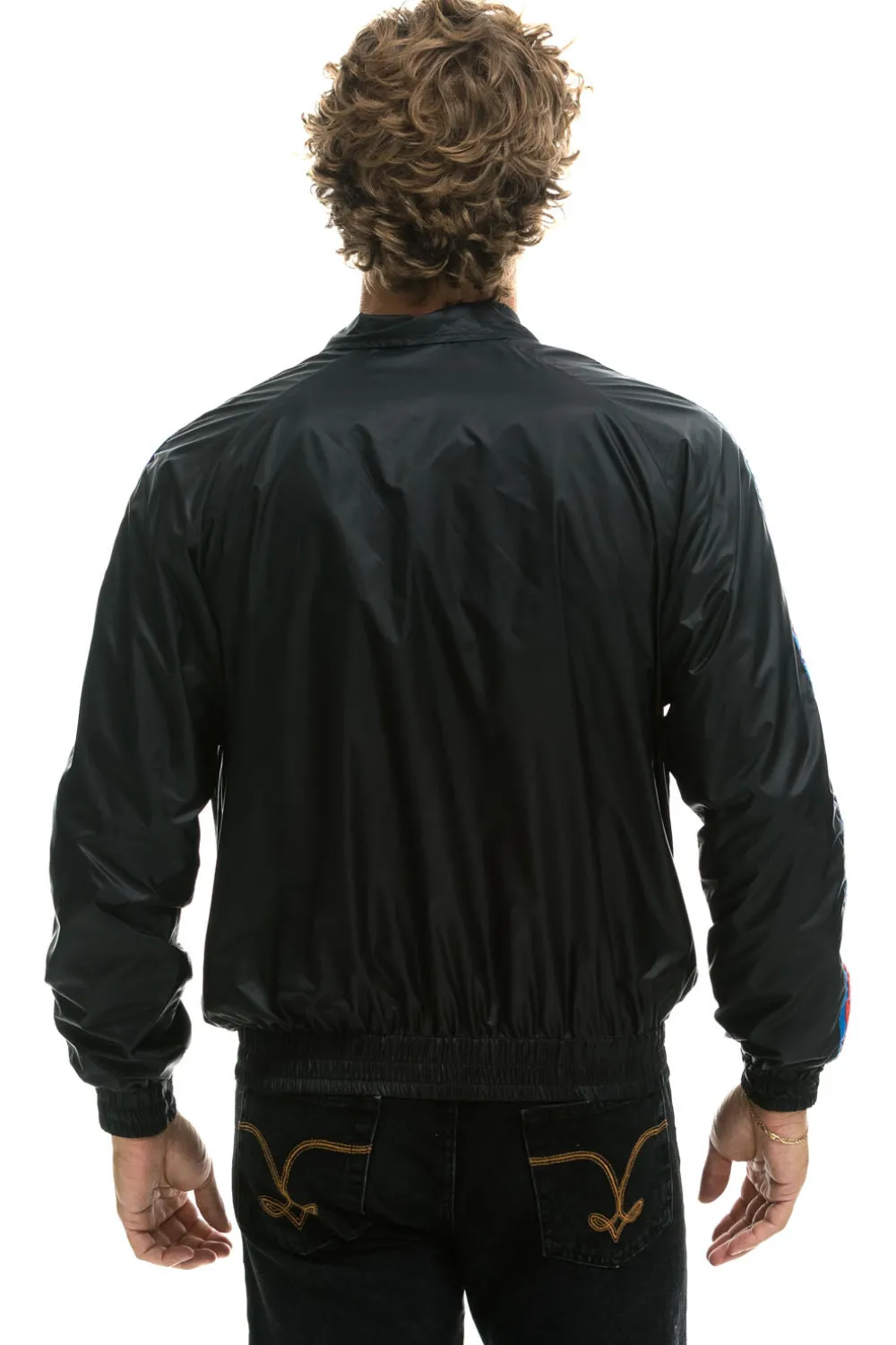 Wind Breakers | Aviator Nation MEN'S 4 STRIPE WINDBREAKER - BLACK