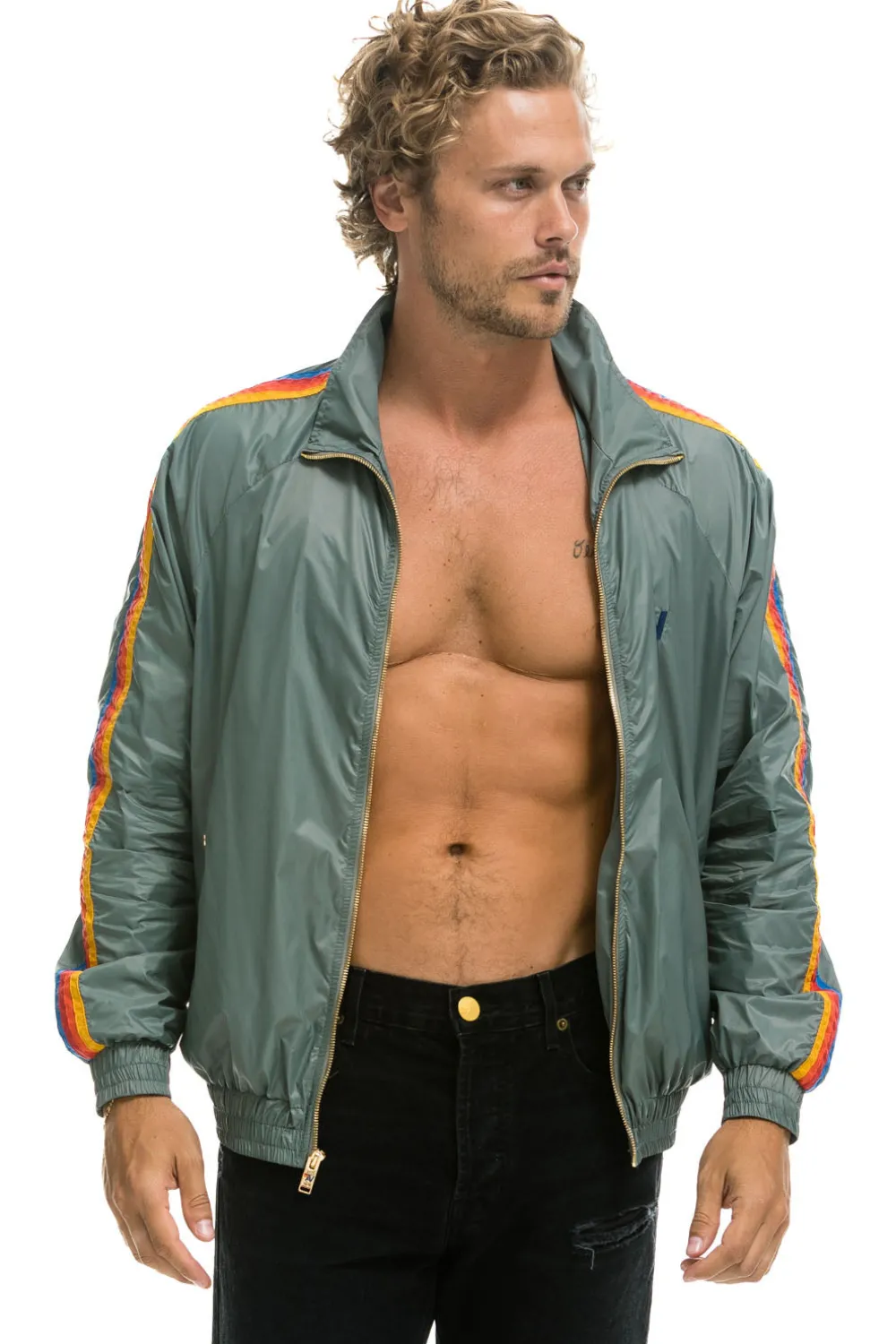 Wind Breakers | Aviator Nation MEN'S 4 STRIPE WINDBREAKER - SEDONA