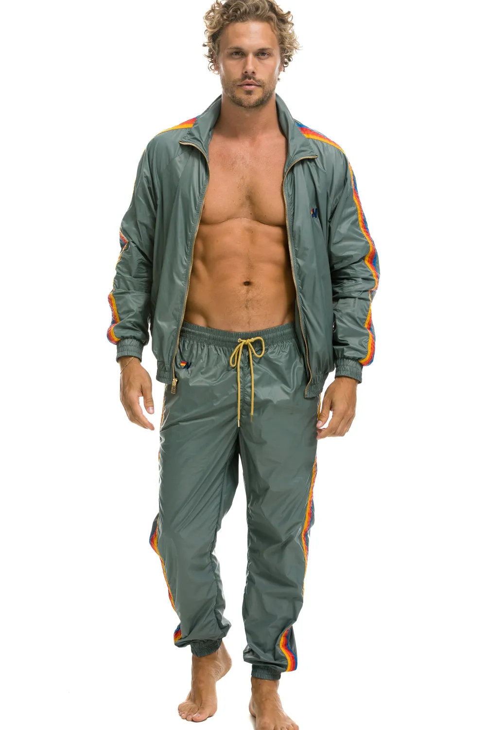Wind Breakers | Aviator Nation MEN'S 4 STRIPE WINDBREAKER - SEDONA