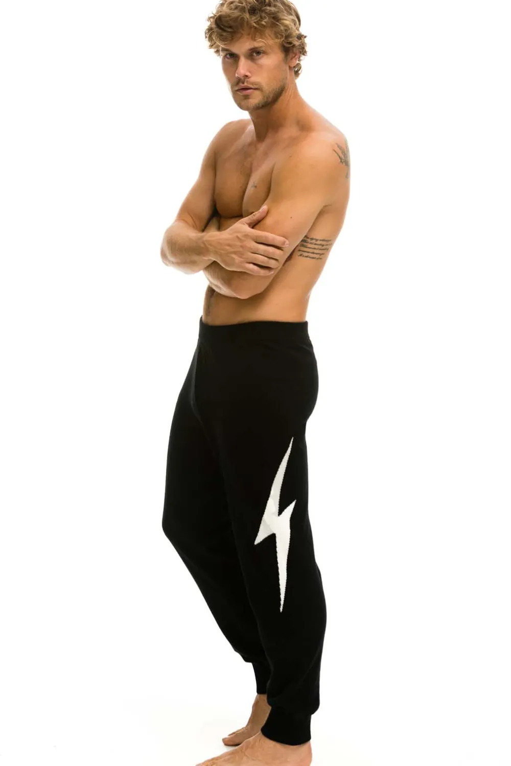 Sweatpants | Aviator Nation MEN'S BOLT CASHMERE LIGHT SWEATER PANT- BLACK // WHITE BOLT BLACK//WHITEBOLTMen'sSweatpantsAviatorNation