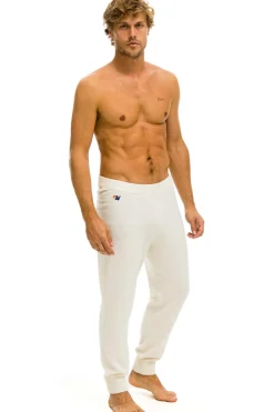 Sweatpants | Aviator Nation MEN'S BOLT CASHMERE LIGHT SWEATER PANT- VINTAGE WHITE // BLACK BOLT VINTAGEWHITE//BLACKBOLTMen'sSweatpantsAviatorNation