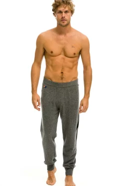 Sweatpants | Aviator Nation MEN'S BOLT CASHMERE LIGHT SWEATER PANT- DEEP HEATHER // BLACK BOLT DEEPHEATHER//BLACKBOLTMen'sSweatpantsAviatorNation