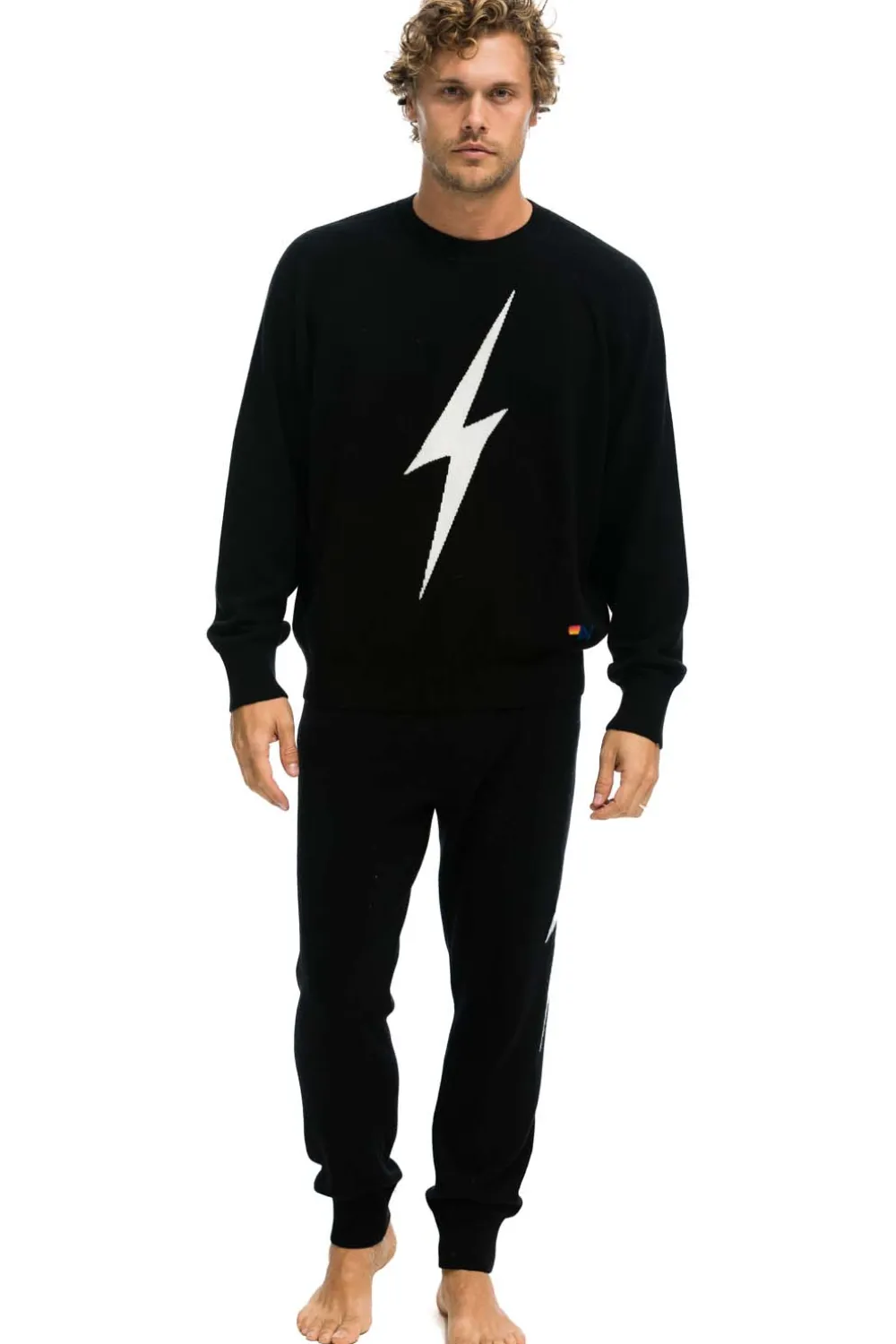 Sweatpants | Aviator Nation MEN'S BOLT CASHMERE LIGHT SWEATER PANT- BLACK // WHITE BOLT BLACK//WHITEBOLTMen'sSweatpantsAviatorNation