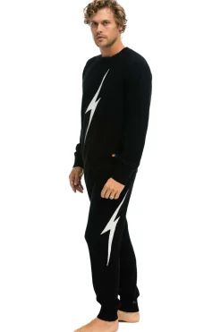 Sweatpants | Aviator Nation MEN'S BOLT CASHMERE LIGHT SWEATER PANT- BLACK // WHITE BOLT BLACK//WHITEBOLTMen'sSweatpantsAviatorNation