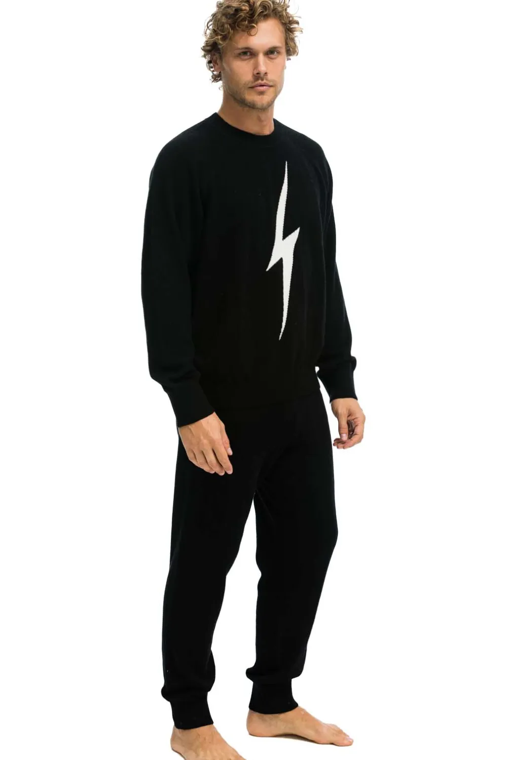Sweatpants | Aviator Nation MEN'S BOLT CASHMERE LIGHT SWEATER PANT- BLACK // WHITE BOLT BLACK//WHITEBOLTMen'sSweatpantsAviatorNation