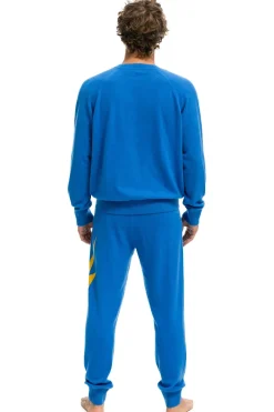 Sweatpants | Aviator Nation MEN'S BOLT CASHMERE LIGHT SWEATER PANT- VINTAGE BLUE // GOLD BOLT VINTAGEBLUE//GOLDBOLTMen'sSweatpantsAviatorNation