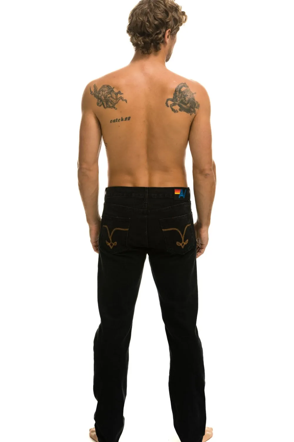 Denim | Denim | Aviator Nation MEN'S CLASSIC STRAIGHT LEG DENIM JEAN - VINTAGE BLACK VINTAGEBLACK