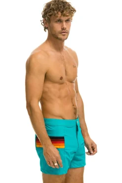 Shorts | Boardshorts | Aviator Nation MEN'S HORIZONTAL 5 STRIPE FLEX SHORTS - JADE