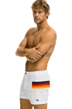 Boardshorts | Shorts | Aviator Nation MEN'S HORIZONTAL 5 STRIPE FLEX SHORTS - WHITE