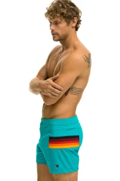 Shorts | Boardshorts | Aviator Nation MEN'S HORIZONTAL 5 STRIPE FLEX SHORTS - JADE