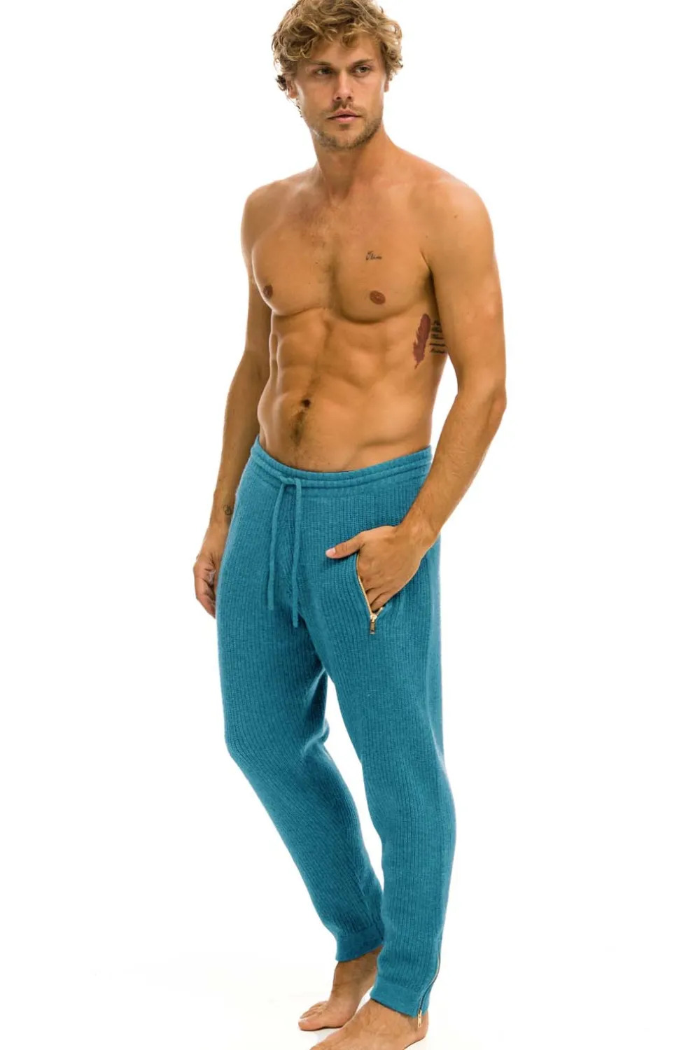 Sweatpants | Aviator Nation MEN'S VINTAGE CABIN CASHMERE SWEATER PANT - COBALT