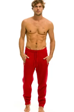 Sweatpants | Aviator Nation MEN'S VINTAGE CABIN CASHMERE SWEATER PANT - CHERRY