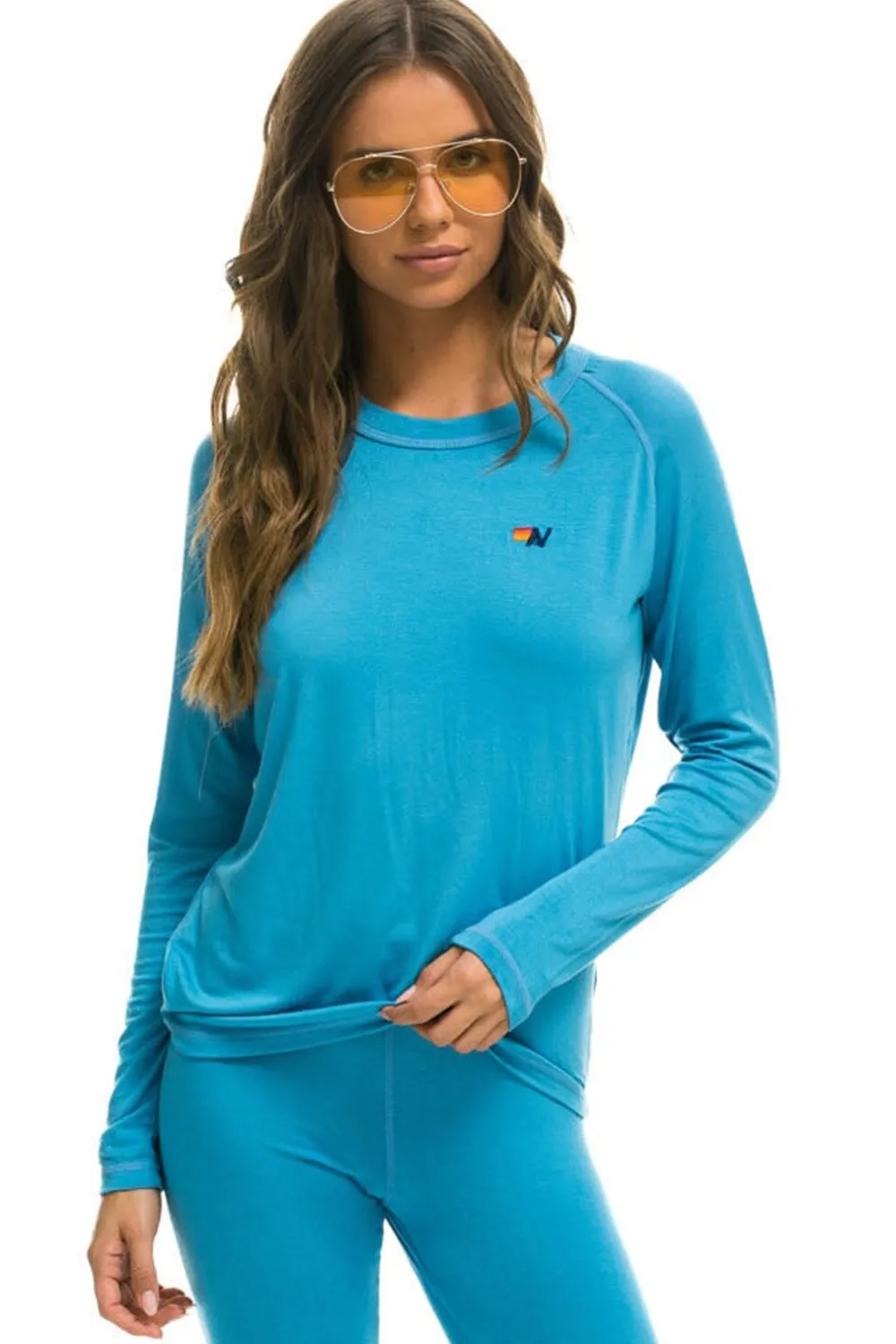 Base Layers | Aviator Nation MICRO MODAL BASE LAYER TOP - OCEAN