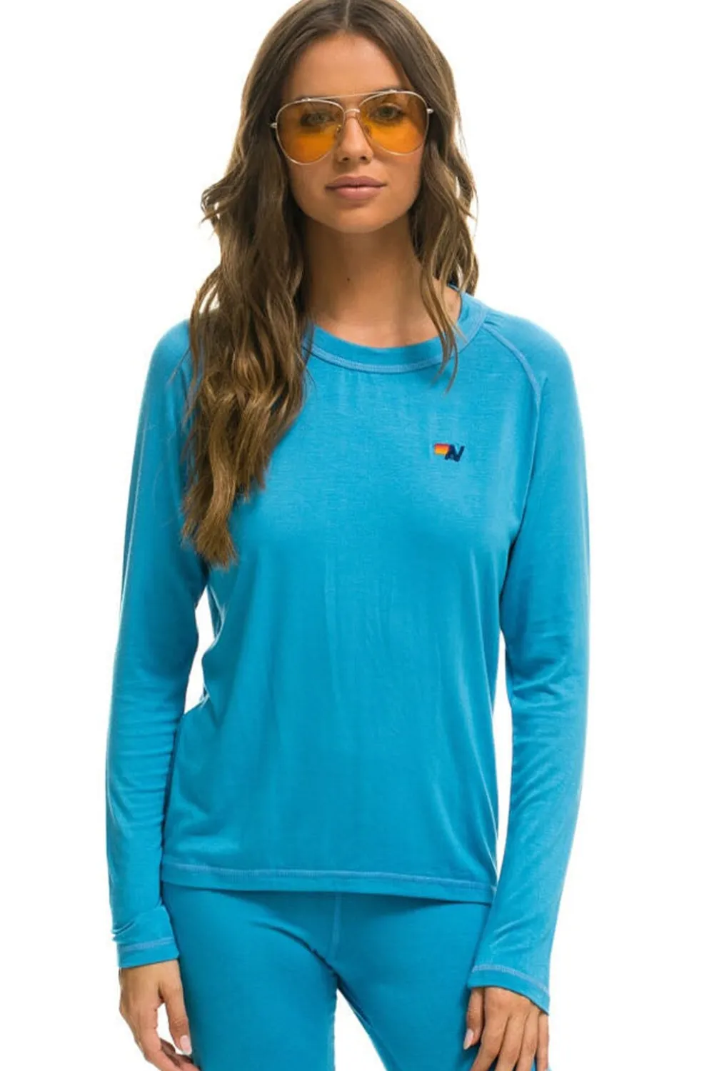 Base Layers | Aviator Nation MICRO MODAL BASE LAYER TOP - OCEAN