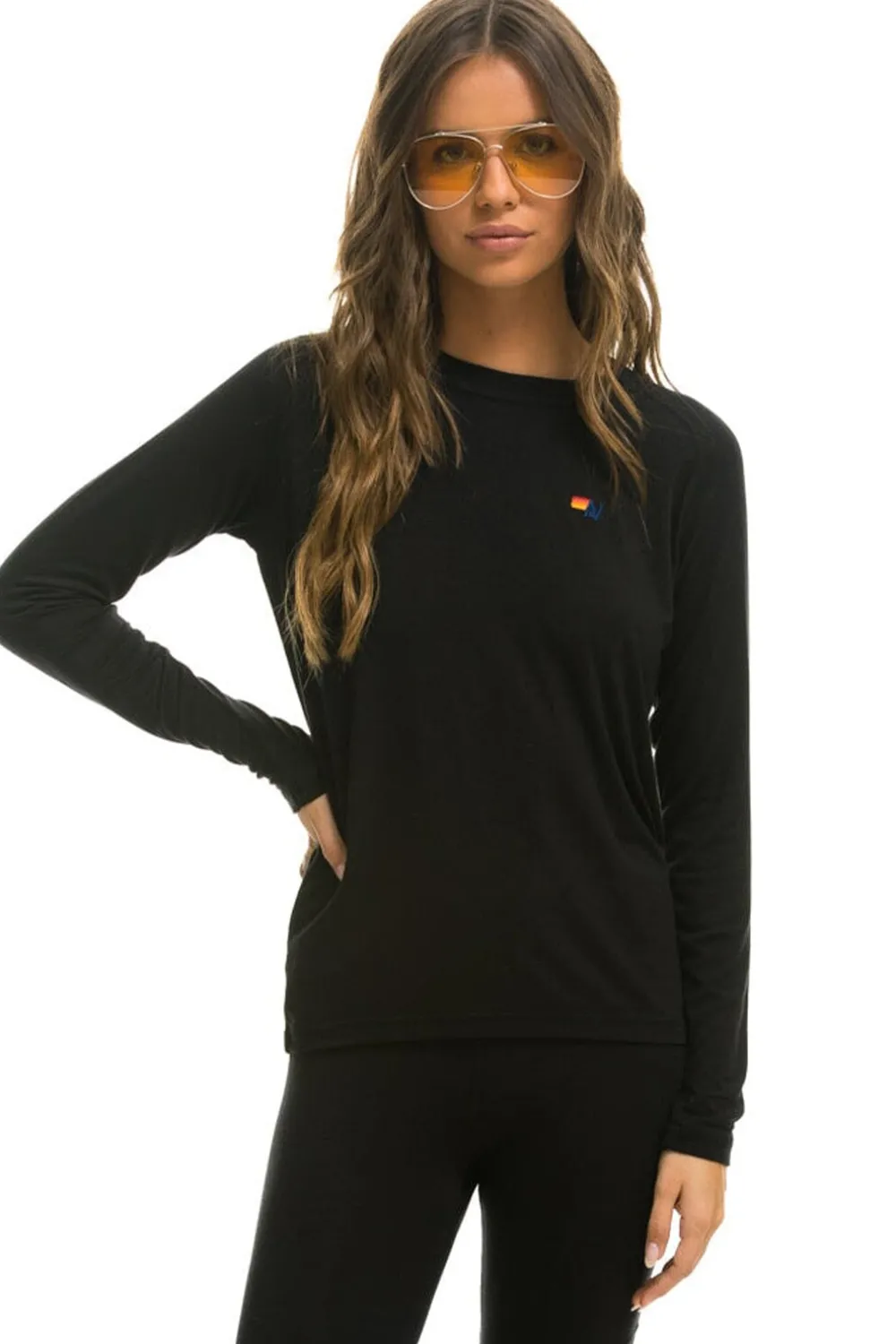 Base Layers | Aviator Nation MICRO MODAL BASE LAYER TOP - BLACK