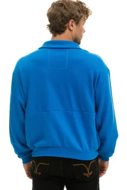 Sweatshirts | Sweatshirts | Aviator Nation MOUNTAIN EMBROIDERY HALF ZIP SWEATSHIRT - OCEAN