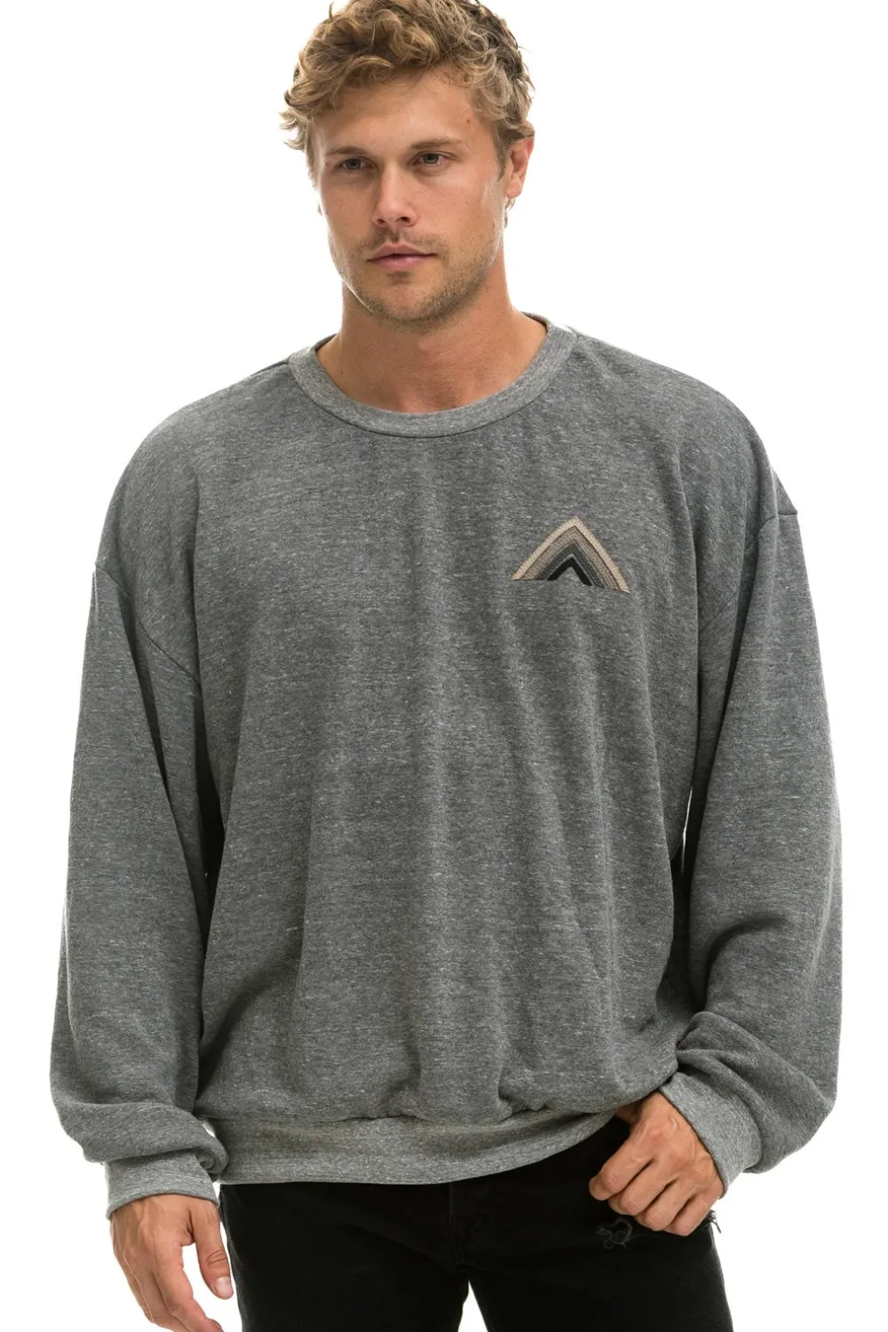Sweatshirts | Sweatshirts | Aviator Nation MOUNTAIN STITCH RELAXED CREW SWEATSHIRT - HEATHER // GREY HEATHER//GREY
