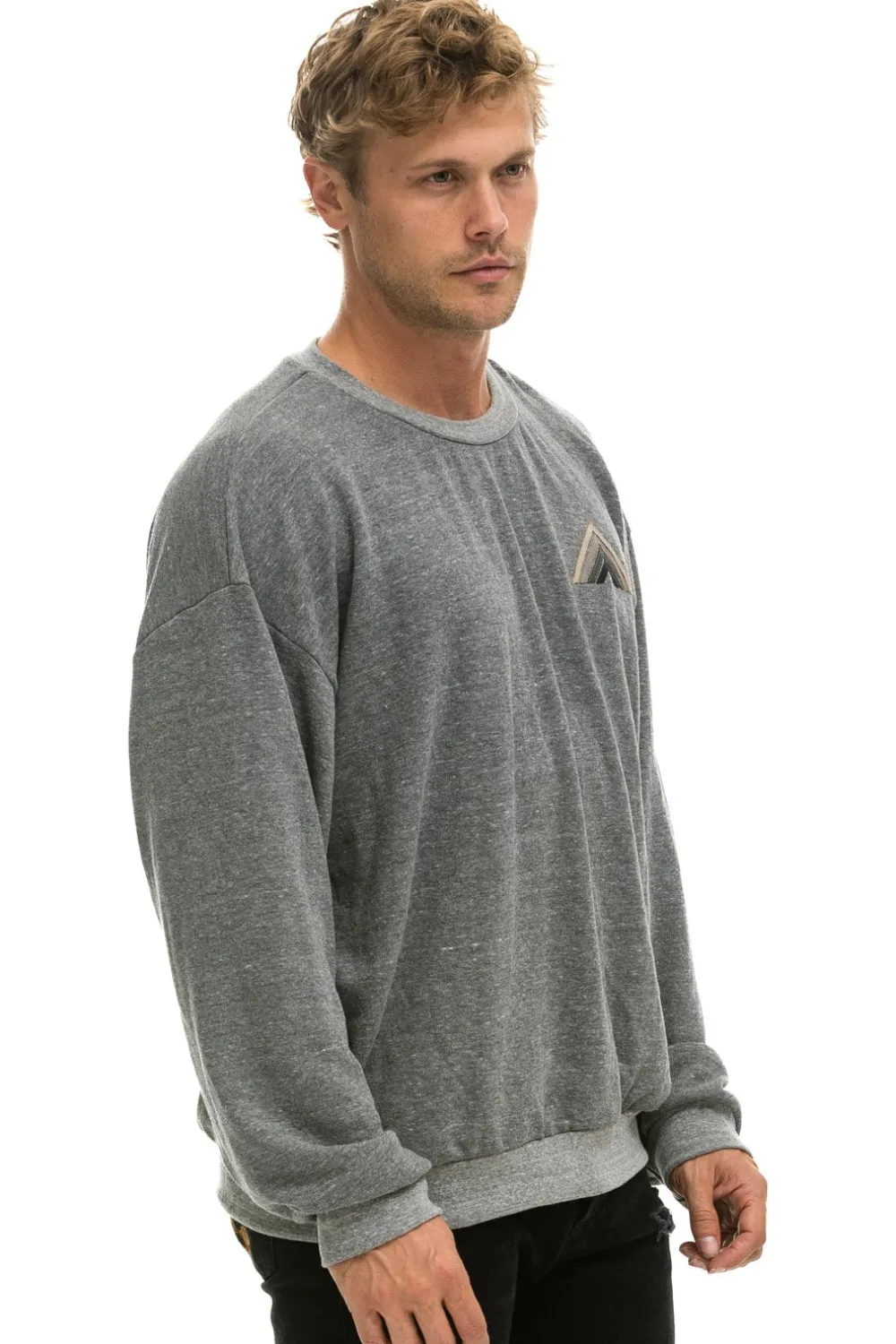 Sweatshirts | Sweatshirts | Aviator Nation MOUNTAIN STITCH RELAXED CREW SWEATSHIRT - HEATHER // GREY HEATHER//GREY