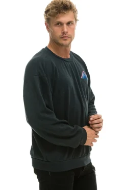 Sweatshirts | Sweatshirts | Aviator Nation MOUNTAIN STITCH RELAXED CREW SWEATSHIRT - CHARCOAL // BLUE // PURPLE CHARCOAL//BLUE//PURPLE
