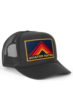 Trucker Hats | Trucker Hats | Aviator Nation MOUNTAIN STRIPE VINTAGE TRUCKER HAT