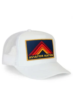 Trucker Hats | Trucker Hats | Aviator Nation MOUNTAIN STRIPE VINTAGE TRUCKER HAT