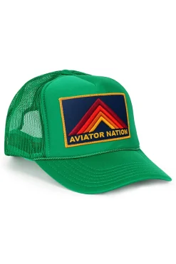Trucker Hats | Trucker Hats | Aviator Nation MOUNTAIN STRIPE VINTAGE TRUCKER HAT