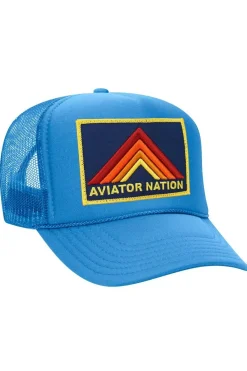 Trucker Hats | Trucker Hats | Aviator Nation MOUNTAIN STRIPE VINTAGE TRUCKER HAT