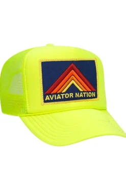 Trucker Hats | Trucker Hats | Aviator Nation MOUNTAIN STRIPE VINTAGE TRUCKER HAT
