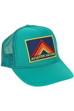 Trucker Hats | Trucker Hats | Aviator Nation MOUNTAIN STRIPE VINTAGE TRUCKER HAT
