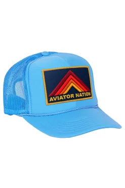 Trucker Hats | Trucker Hats | Aviator Nation MOUNTAIN STRIPE VINTAGE TRUCKER HAT