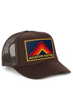 Trucker Hats | Trucker Hats | Aviator Nation MOUNTAIN STRIPE VINTAGE TRUCKER HAT