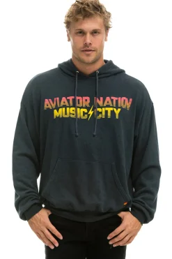 Hoodies | Hoodies | Aviator Nation NASHVILLE MUSIC CITY PULLOVER HOODIE RELAXED - CHARCOAL