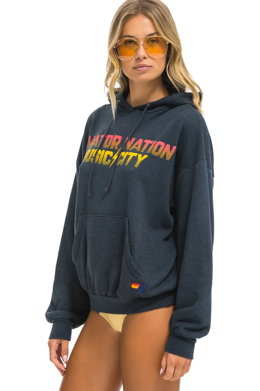 Hoodies | Hoodies | Aviator Nation NASHVILLE MUSIC CITY PULLOVER HOODIE RELAXED - CHARCOAL