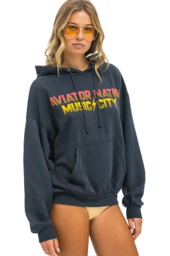Hoodies | Hoodies | Aviator Nation NASHVILLE MUSIC CITY PULLOVER HOODIE RELAXED - CHARCOAL