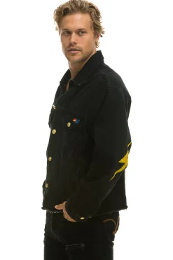 Denim | Denim | Aviator Nation NEED FOR SPEED OVERSIZED CROP DENIM JACKET - VINTAGE BLACK VINTAGEBLACK