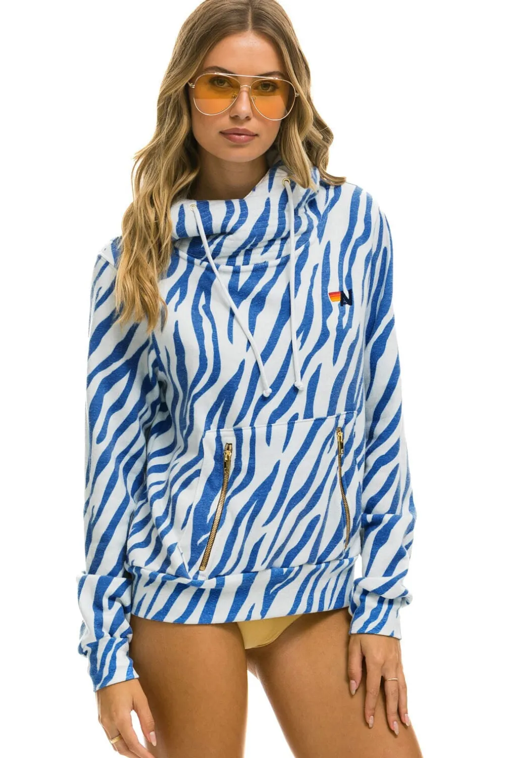 Hoodies | Hoodies | Aviator Nation NINJA PULLOVER HOODIE - BLUE TIGER BLUETIGER