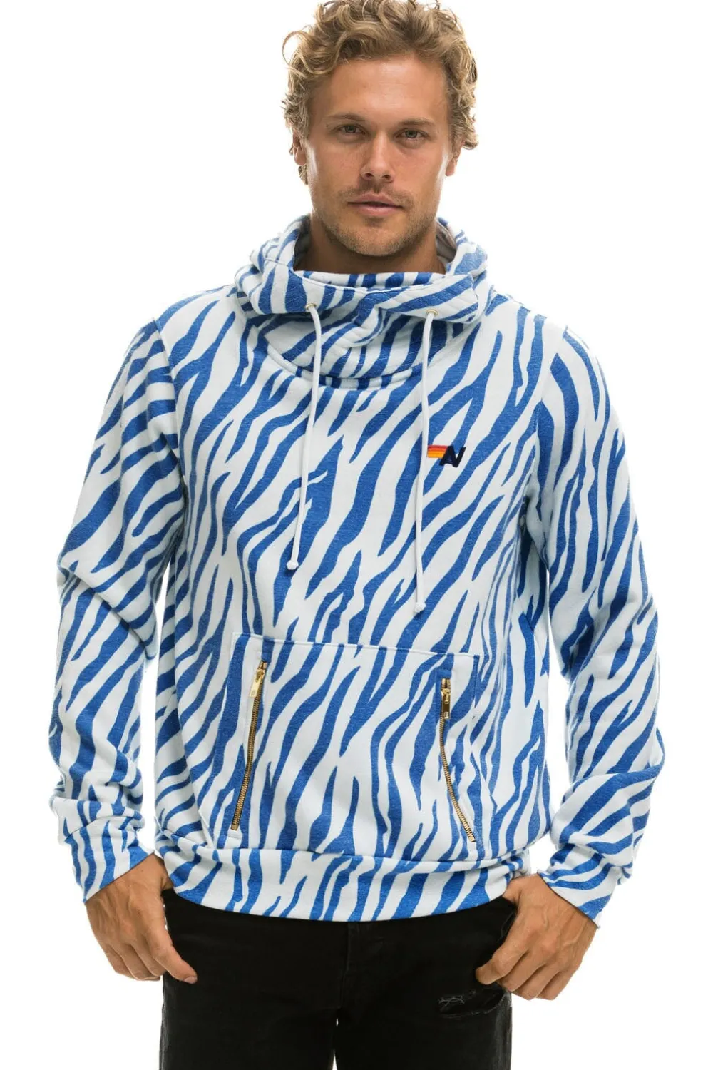 Hoodies | Hoodies | Aviator Nation NINJA PULLOVER HOODIE - BLUE TIGER BLUETIGER